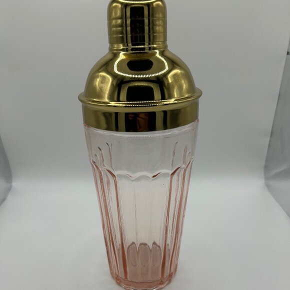 Pink Glass with Gold top Mixer - Picture 1 of 1